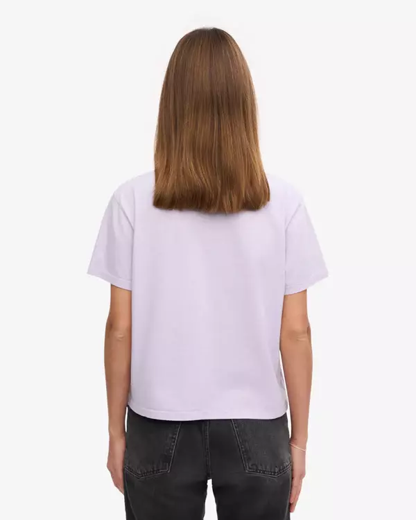 Colorful Standard Organic Boxy Crop Tee Soft Lavender Damen flieder